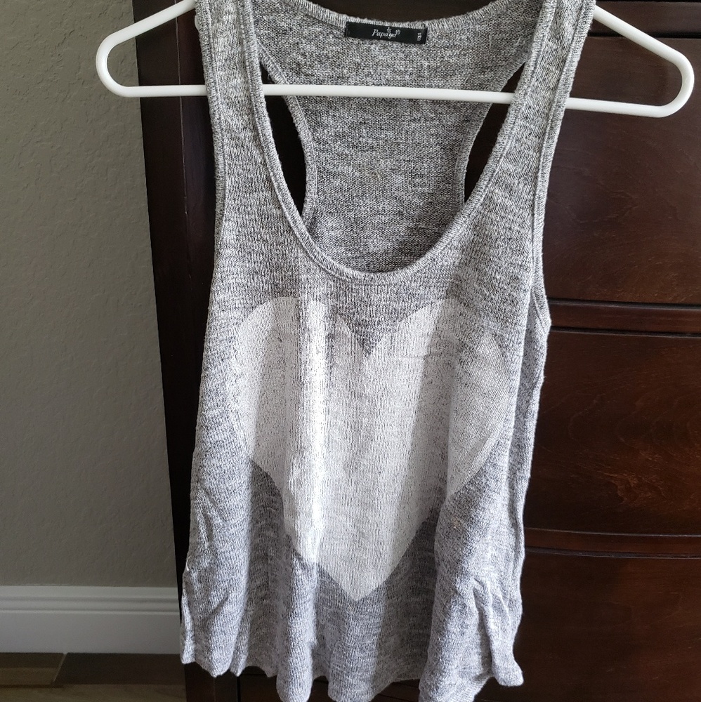 Grey Heart U tank top